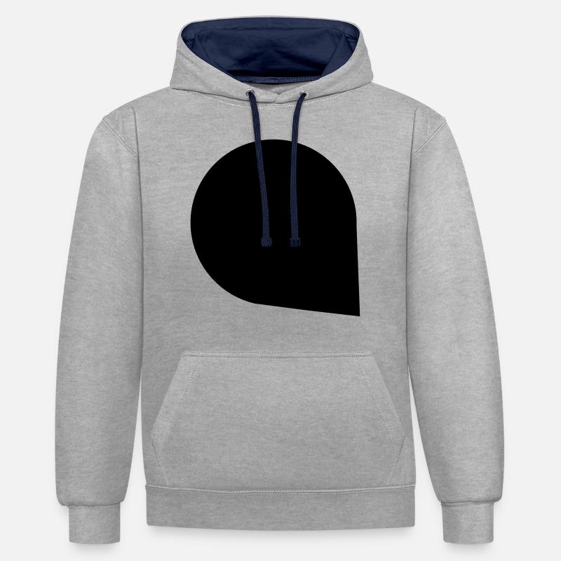 Bubble 1c - Sweat à capuche contrasté - gris chiné/bleu marine