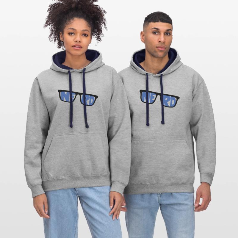 nerd coder server download cyberspace programmer Kontrast-Hoodie