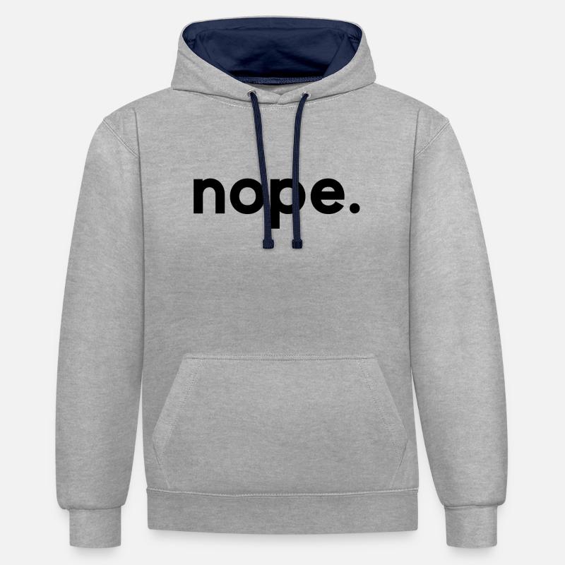 Nope. - Sweat à capuche contrasté - gris chiné/bleu marine