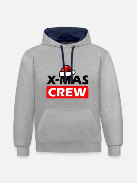 Christmas Crew Christmas Party - Contrast hoodie - heather grey/navy