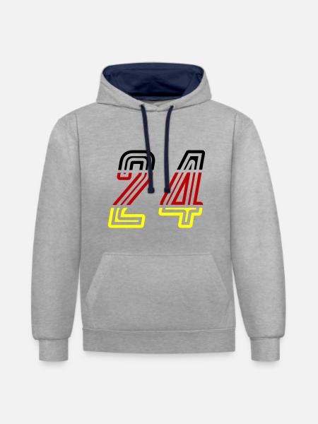 24 number symbol Germany - Contrast hoodie - heather grey/navy