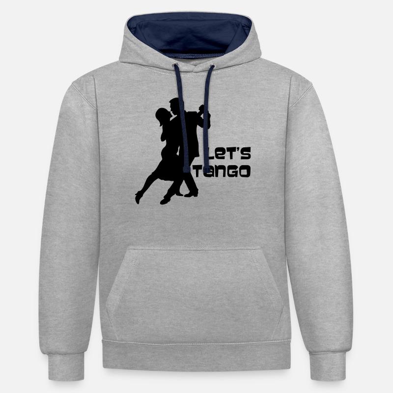 Permet de Tango 2 - Sweat à capuche contrasté - gris chiné/bleu marine