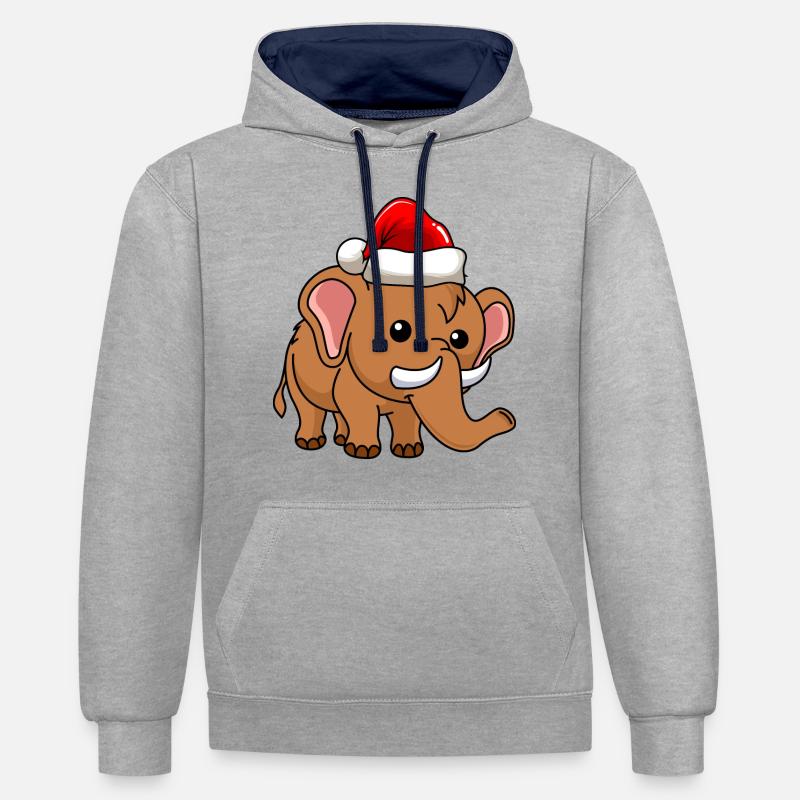 Mammut Comic Noël - Sweat à capuche contrasté - gris chiné/bleu marine