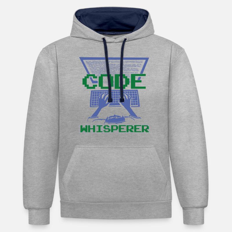 Code Whisperer - Contrast hoodie - heather grey/navy