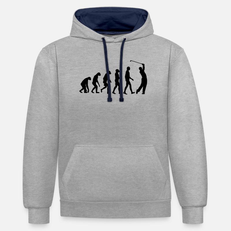 Golf Evolution Golfing - Kontrast-Hoodie - Grau meliert/Navy
