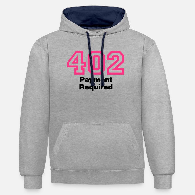 Error 402 | Fehler | Errormessage - Contrast hoodie - heather grey/navy