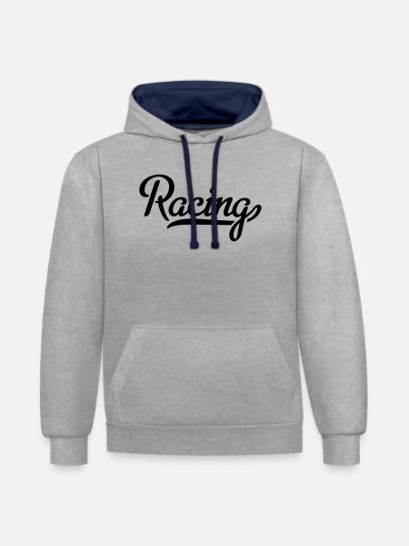 6061912 121984375 racing - Contrast hoodie - heather grey/navy