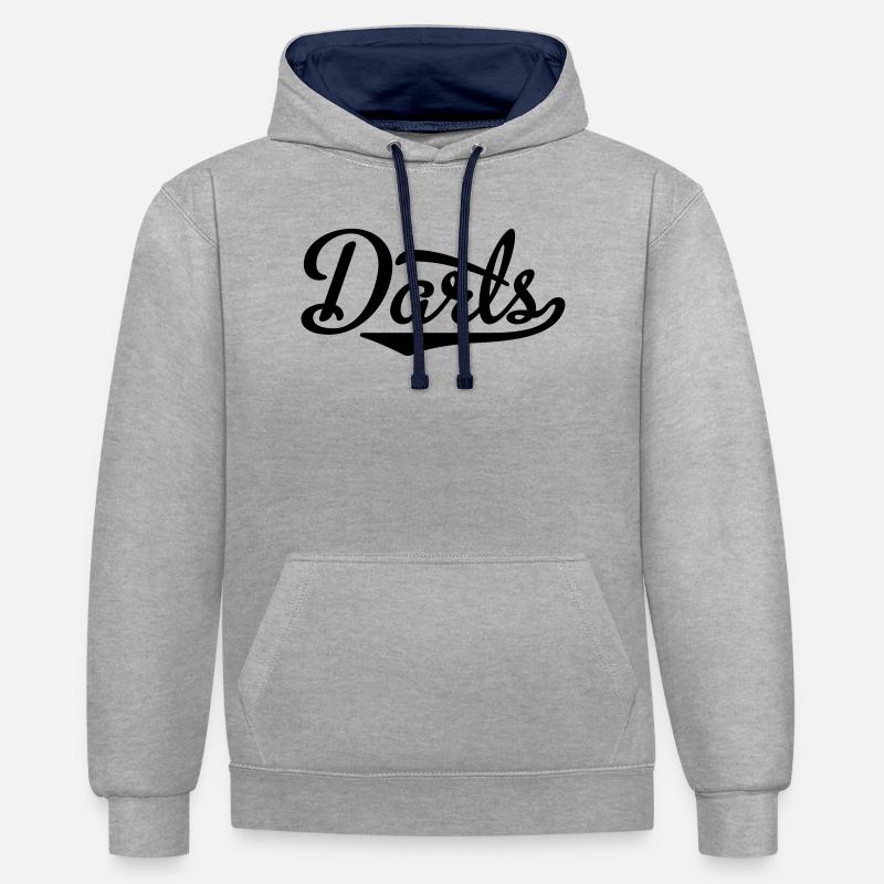 2541614 15377616 fléchettes - Sweat à capuche contrasté - gris chiné/bleu marine