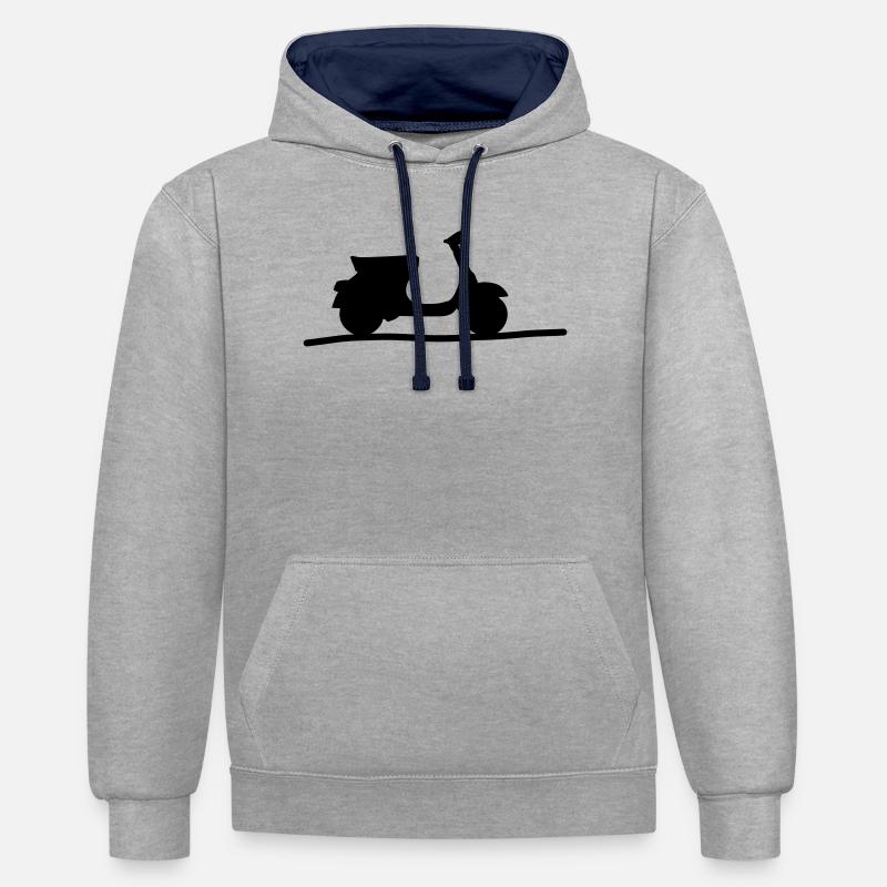 scooter - Sweat à capuche contrasté - gris chiné/bleu marine