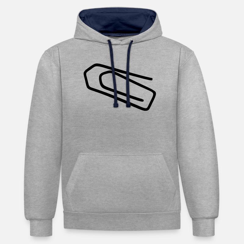 Trombone de bureau - Sweat à capuche contrasté - gris chiné/bleu marine