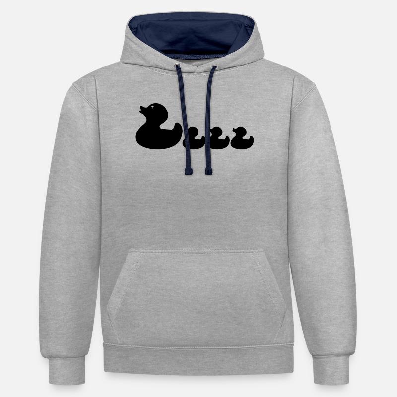 Quietscheentchen - Sweat à capuche contrasté - gris chiné/bleu marine