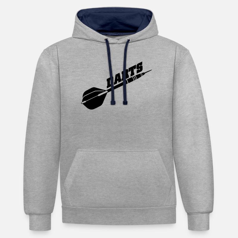 jeu de fléchettes - Sweat à capuche contrasté - gris chiné/bleu marine