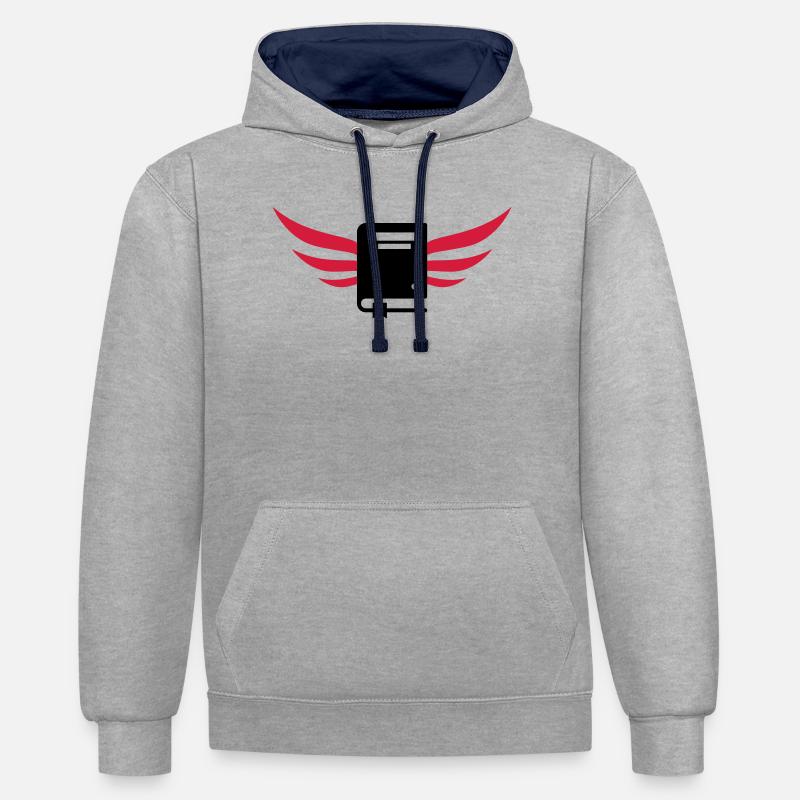 Libraire / Librairie / Livre / Littérature / Ecole - Sweat à capuche contrasté - gris chiné/bleu marine