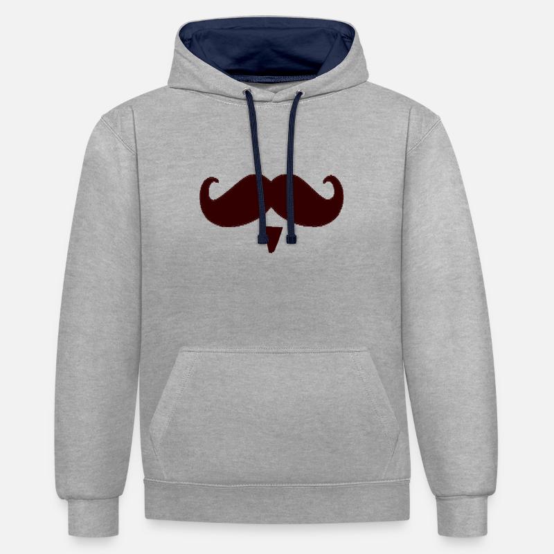 Mustasch mustasch mustaschegave - Kontrast-hoodie - grå meleret/marineblå