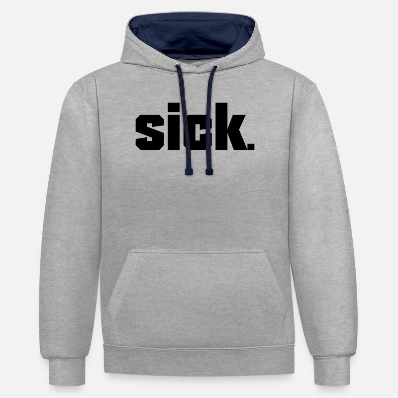 Sick Design - easy - Contrast hoodie - heather grey/navy