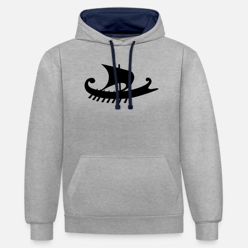 Empuriabrava - Sudadera con capucha contraste - gris jaspeado/azul marino