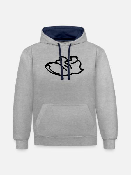 Running Shoe Contour - Contrast hoodie - heather grey/navy