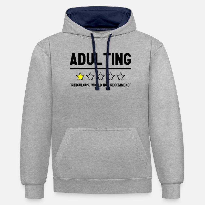 Adulte ridicule ne recommanderait pas Witziges - Sweat à capuche contrasté - gris chiné/bleu marine