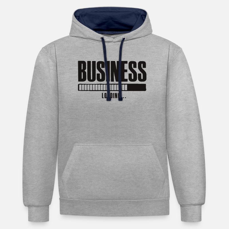 Business Loading Entreprise en ligne Affilié - Sweat à capuche contrasté - gris chiné/bleu marine