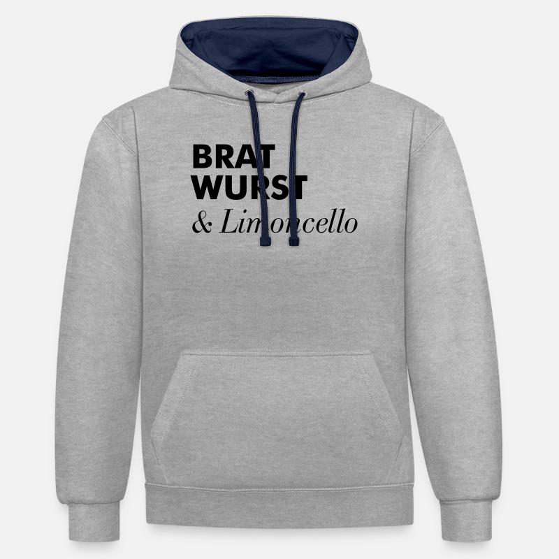 Excursion Bratwurst Limoncello Été - Sweat à capuche contrasté - gris chiné/bleu marine