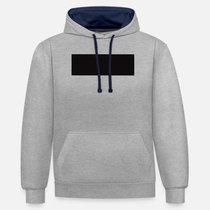 Rectangle abstrait en noir - Sweat à capuche contrasté - gris chiné/bleu marine