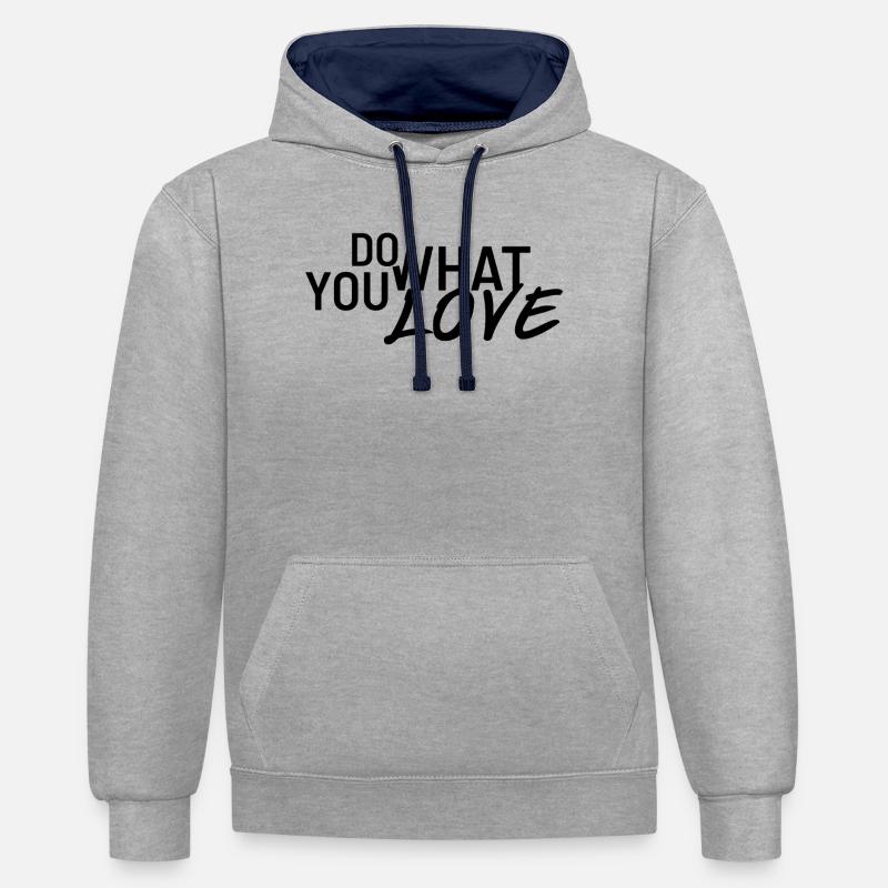 Faites ce que vous aimez - Sweat à capuche contrasté - gris chiné/bleu marine