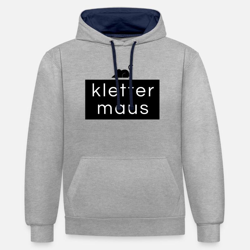 Klatremus - Klatreskjorte - Kontrast-hettegenser - gråmelert/marine