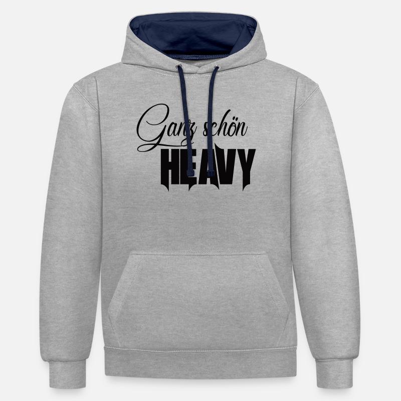 Assez beau lourd - Sweat à capuche contrasté - gris chiné/bleu marine