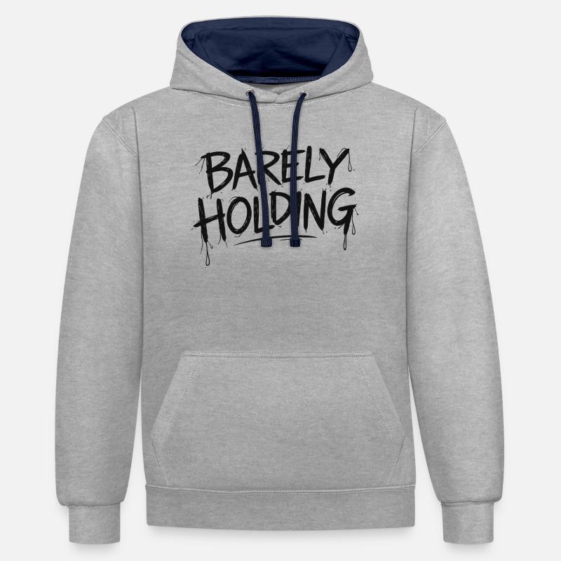 Presque pas de graffitis - Sweat à capuche contrasté - gris chiné/bleu marine