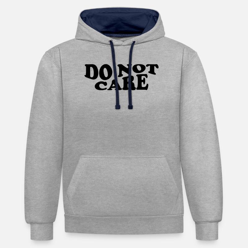 Ne m’en souciez pas – Design audacieux - Sweat à capuche contrasté - gris chiné/bleu marine