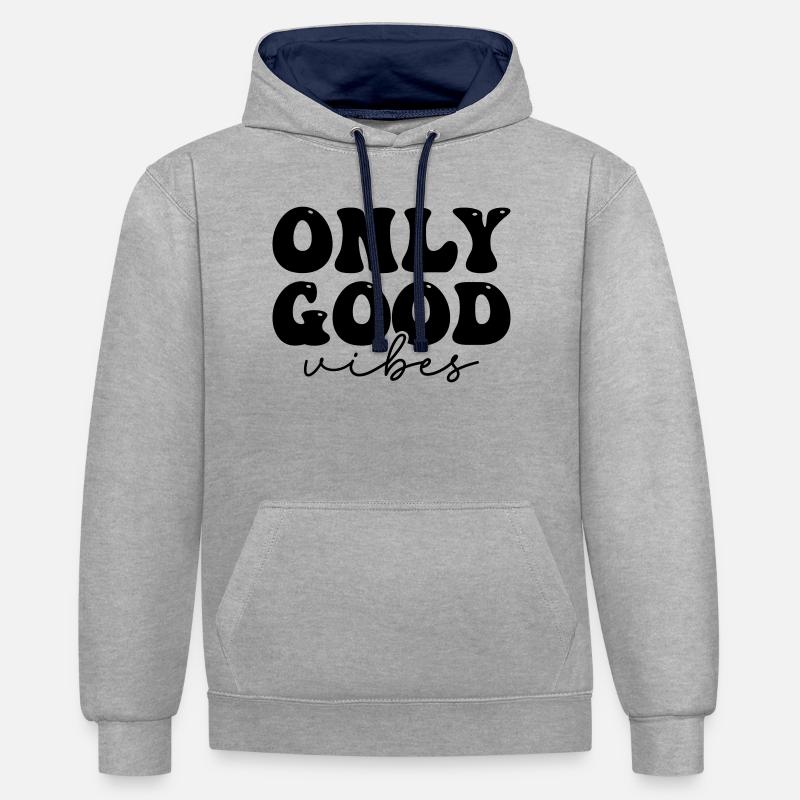 Conception par énoncé positif - Sweat à capuche contrasté - gris chiné/bleu marine