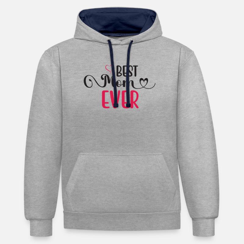 Die beste Mutter aller Zeiten - Kontrast-Hoodie - Grau meliert/Navy
