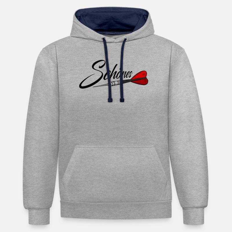 Magnifique avec des fléchettes, fléchettes, fléchettes - Sweat à capuche contrasté - gris chiné/bleu marine