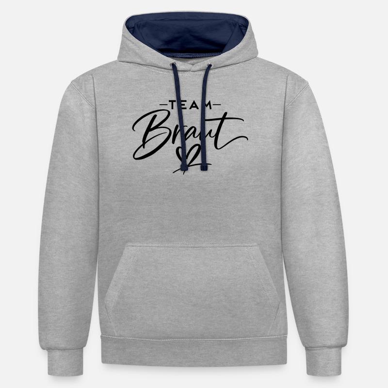 Équipe Bride - Sweat à capuche contrasté - gris chiné/bleu marine