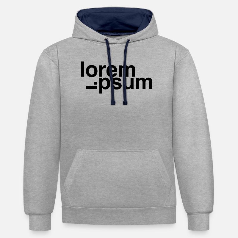 Lorem Ipsum - Sweat à capuche contrasté - gris chiné/bleu marine