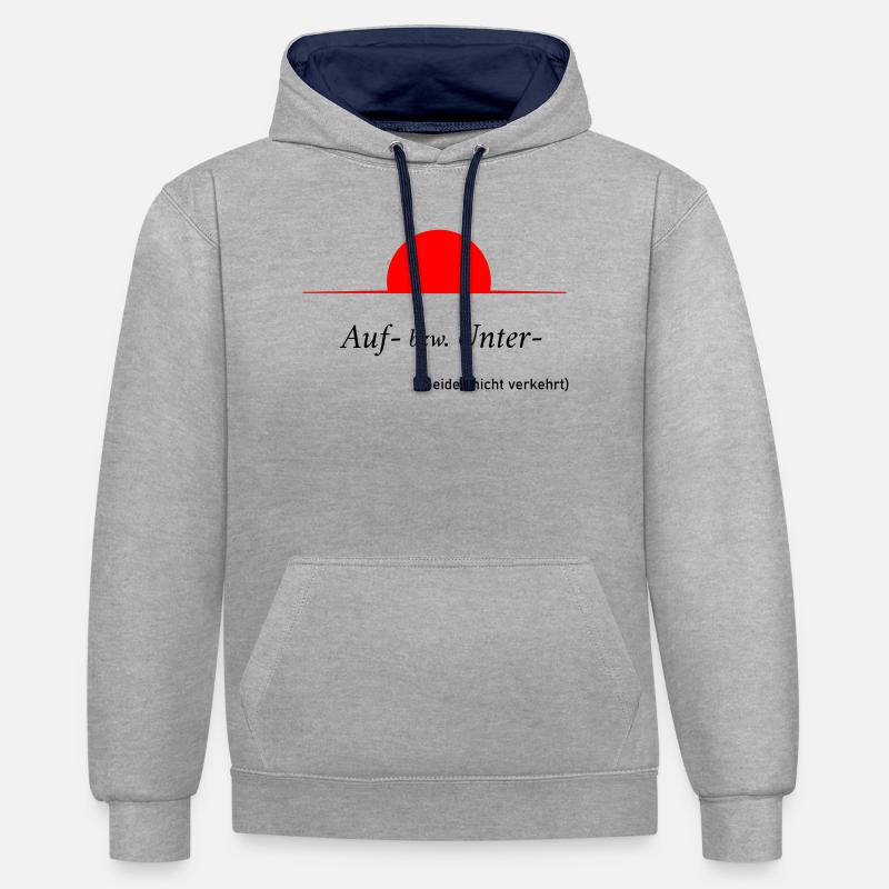 Auf oder Unter - Kontrast-Hoodie - Grau meliert/Navy