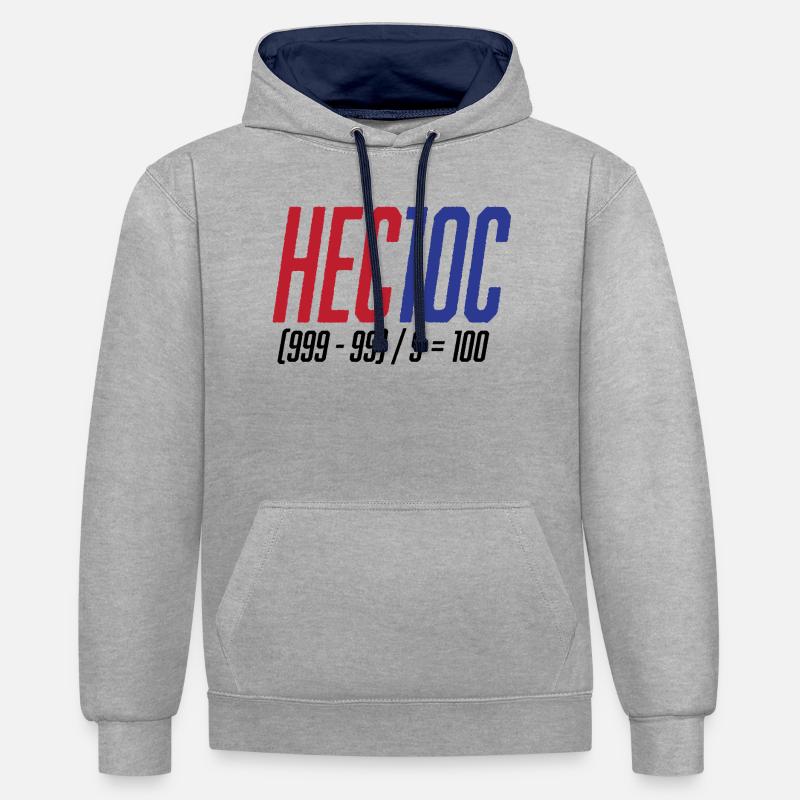 Hectoc Mental Arithmetic Game, Math - Contrast hoodie - heather grey/navy