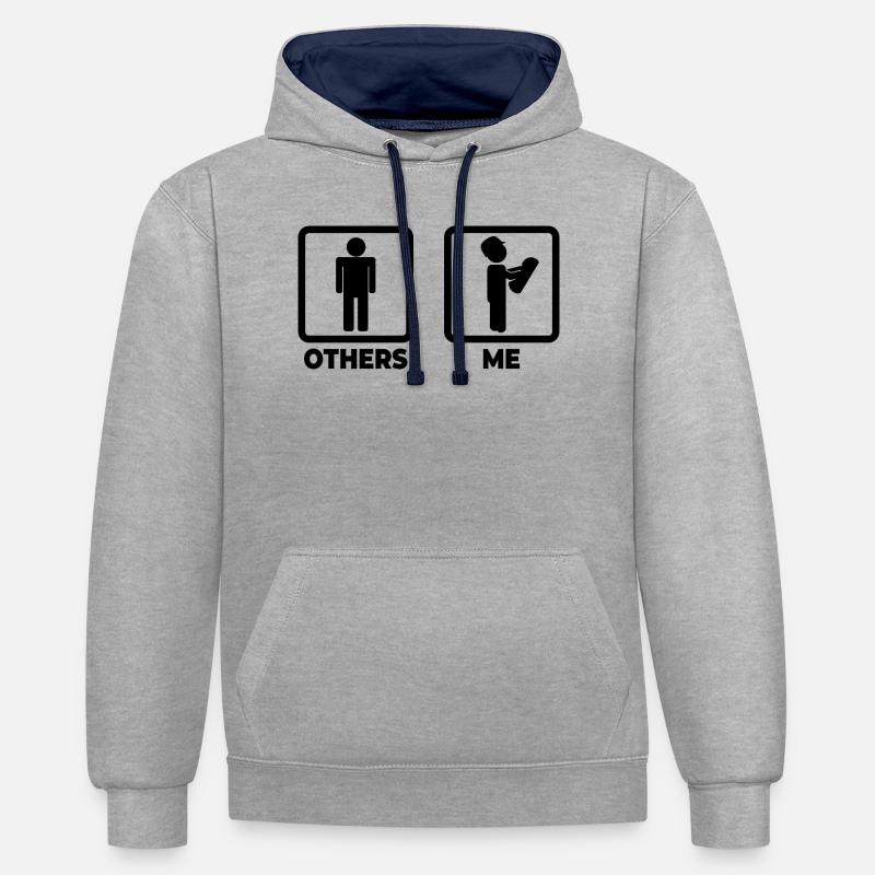 Bunottes d’architectes - Sweat à capuche contrasté - gris chiné/bleu marine