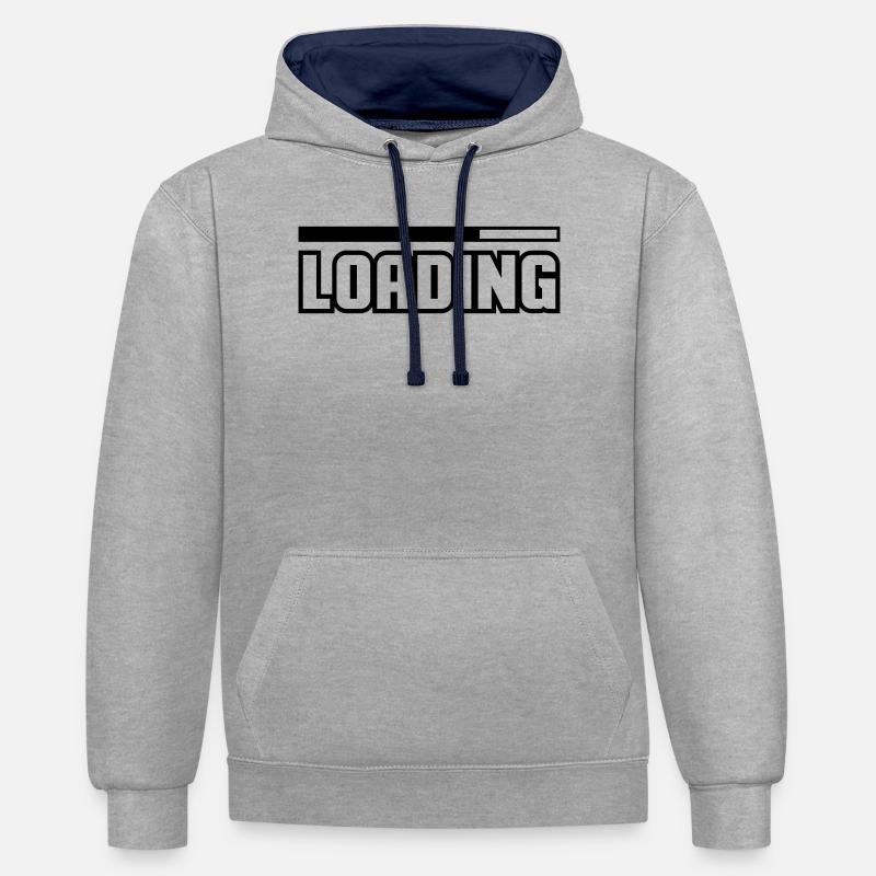 Chargement - Sweat à capuche contrasté - gris chiné/bleu marine