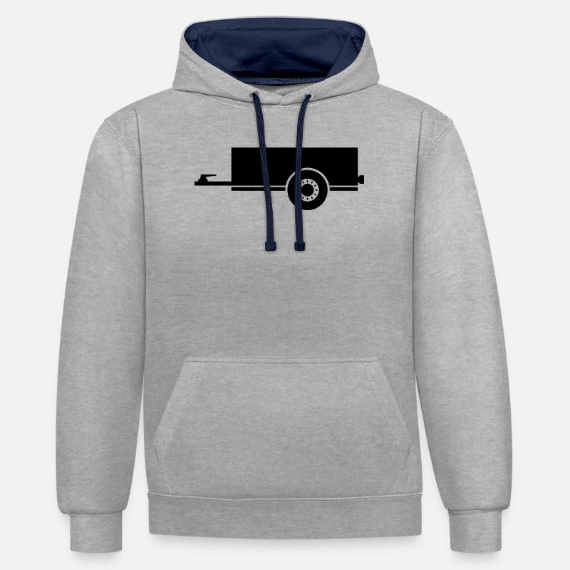 Remorque de traction - Sweat à capuche contrasté - gris chiné/bleu marine