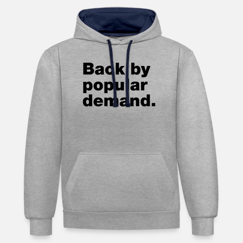 De retour à la demande populaire - Sweat à capuche contrasté - gris chiné/bleu marine