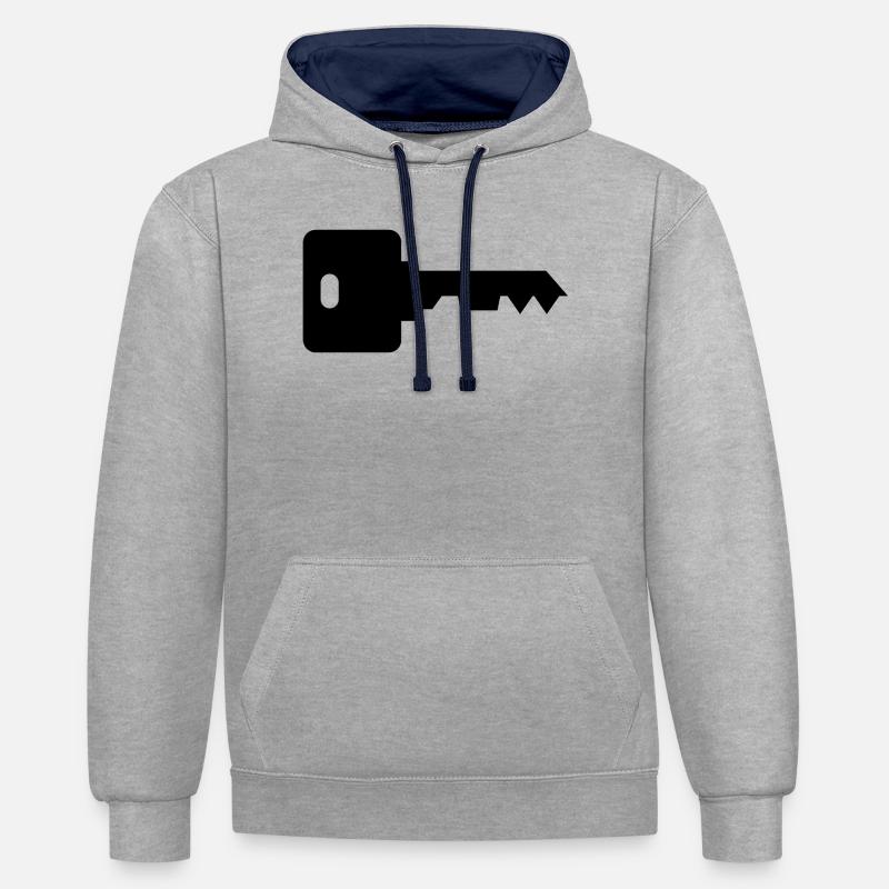 Clé de la maison - Sweat à capuche contrasté - gris chiné/bleu marine