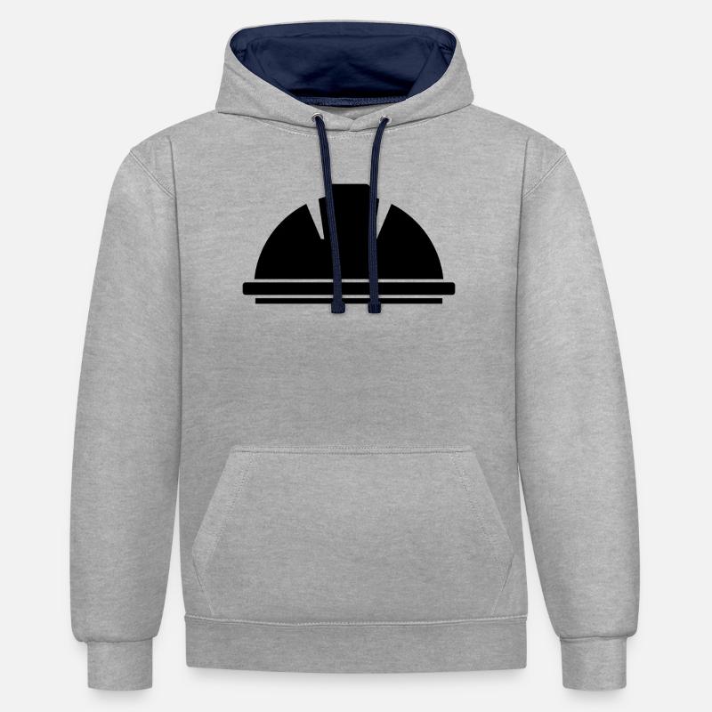 Casque de sécurité - Sweat à capuche contrasté - gris chiné/bleu marine