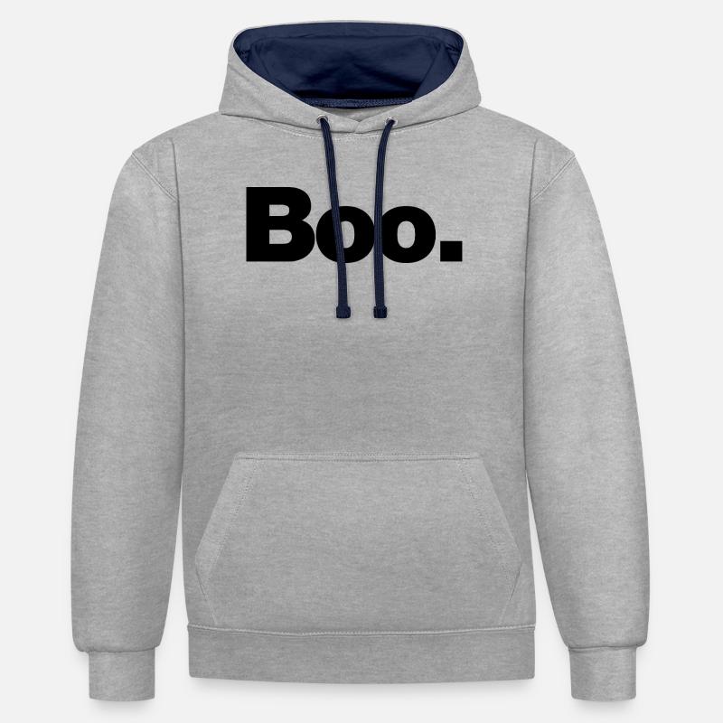 Hou - Sweat à capuche contrasté - gris chiné/bleu marine