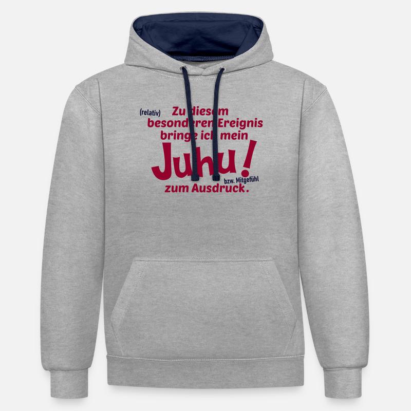 Allgemeines Ereignis - Kontrast-Hoodie - Grau meliert/Navy