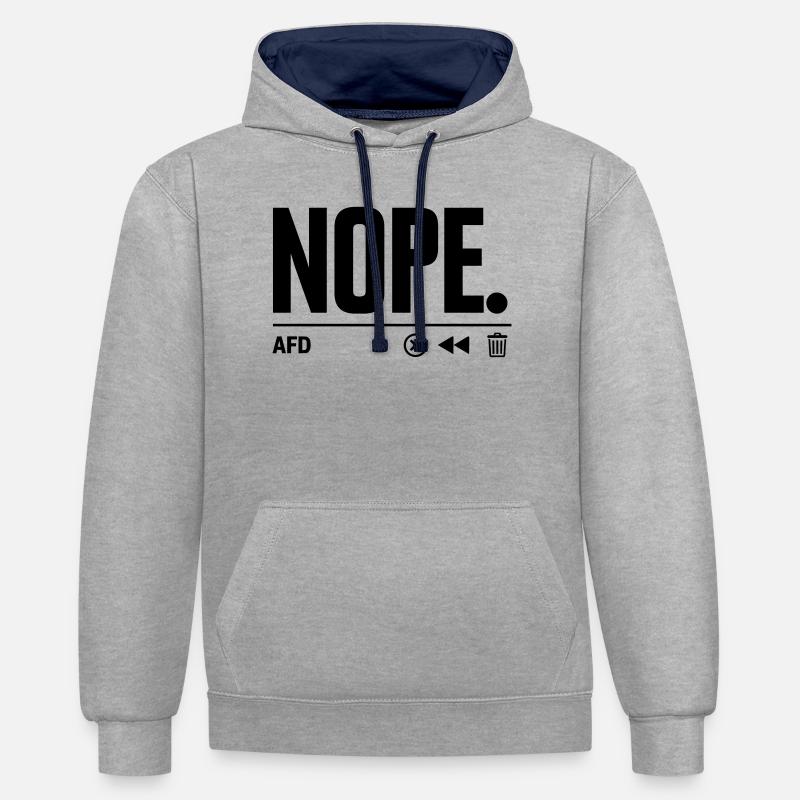 NON AfD - Sweat à capuche contrasté - gris chiné/bleu marine