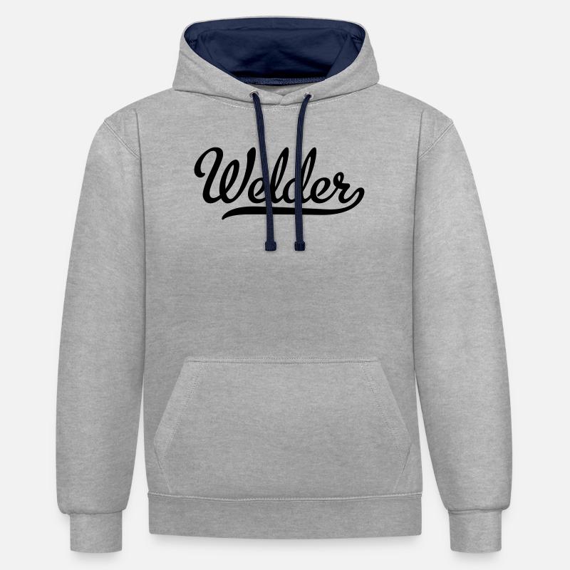 welder - Contrast hoodie - heather grey/navy