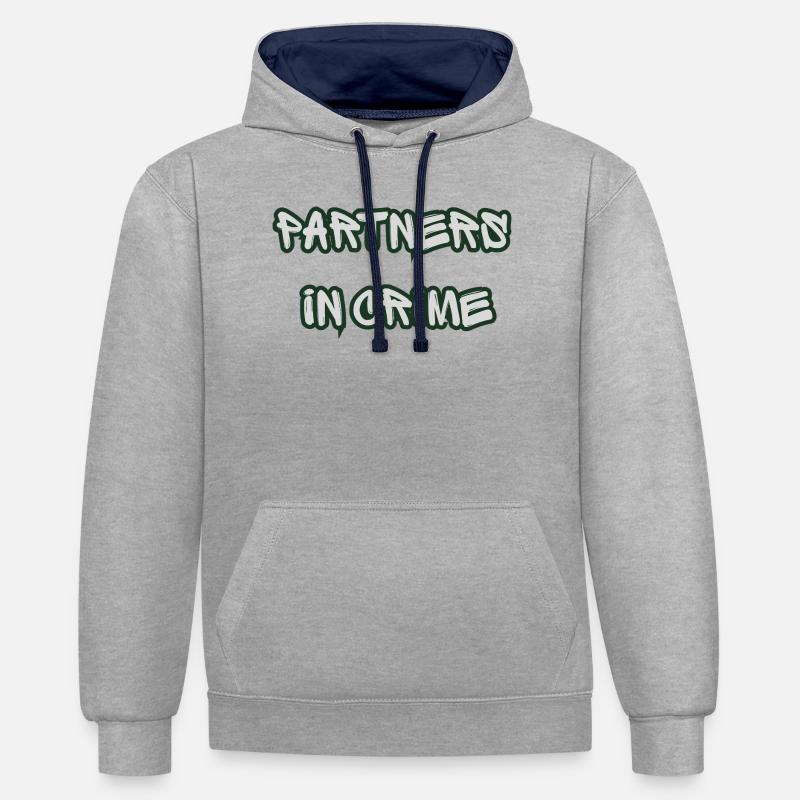 Komplizen-Graffiti - Kontrast-Hoodie - Grau meliert/Navy