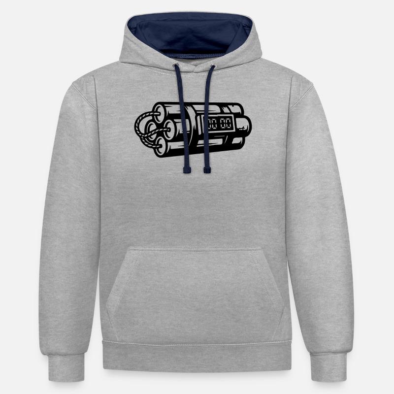 Time Bomb Explosive Dynamite - Contrast hoodie - heather grey/navy