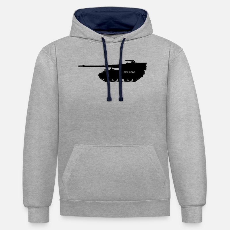 Panzerhaubitze 2000 - Sweat à capuche contrasté - gris chiné/bleu marine